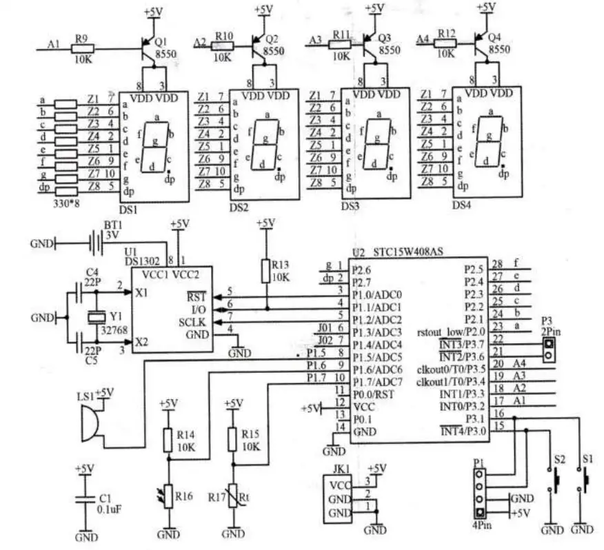 diyleyuan-51-MCU-Digital-LED-Clock-and-Temperature-Display-FIG- (3).