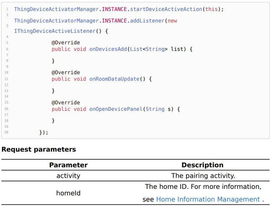 tuya Device Pairing UI BizBundle User Guide - Open the pairing page