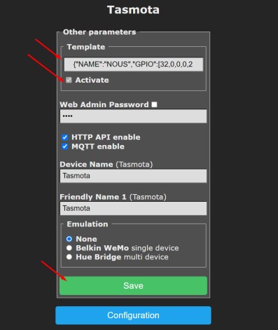 NOUS B2T WiFi Tasmota Switch Module - network 2