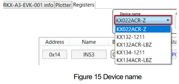 ROHM RKX-EVK-001 Kionix EVK GUI SW for Accelerometer - Device name
