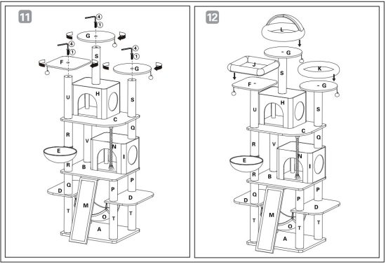 CT210397 Catry Castle Dynamic 8 Level Cat Tree Instruction Manual - How to use