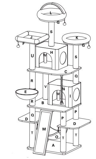 CT210397 Catry Castle Dynamic 8 Level Cat Tree Instruction Manual - Tools