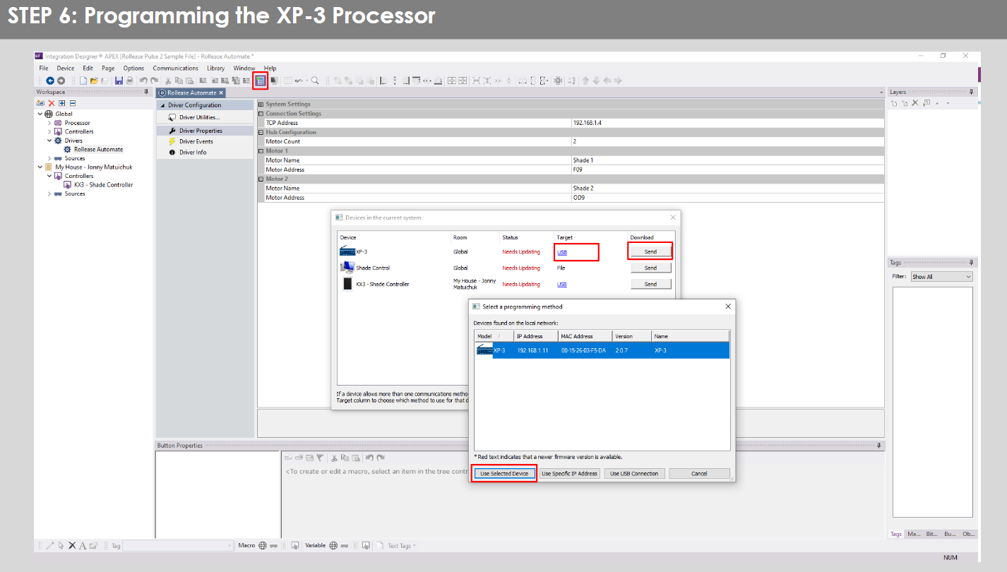 Pulse PRO Automate RTI Smart Shade Control - Programming the XP-3 Processor