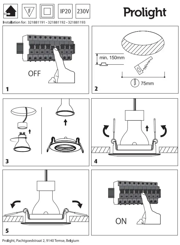 Prolight SP-802 Empty Pack OL Light Installation Guide