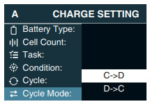 SKYRC D750 MIX Multi Function Smart Charger - Select Cycle Mode