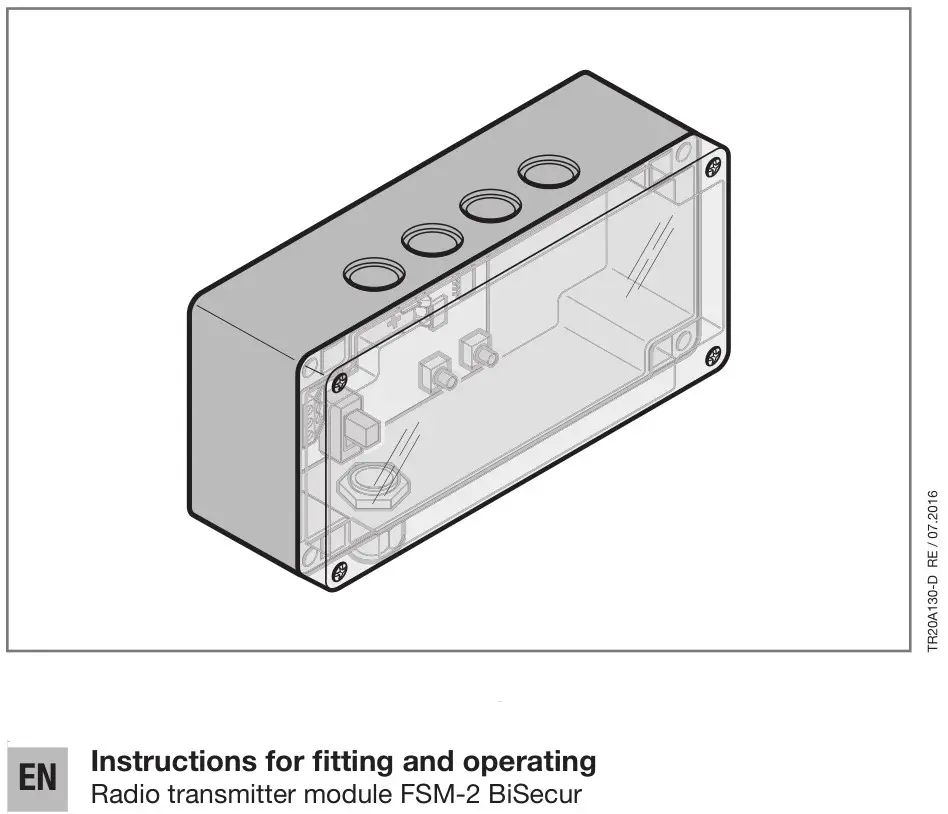 HORMANN FSM-2 Radio Transmitter Module Instruction Manual