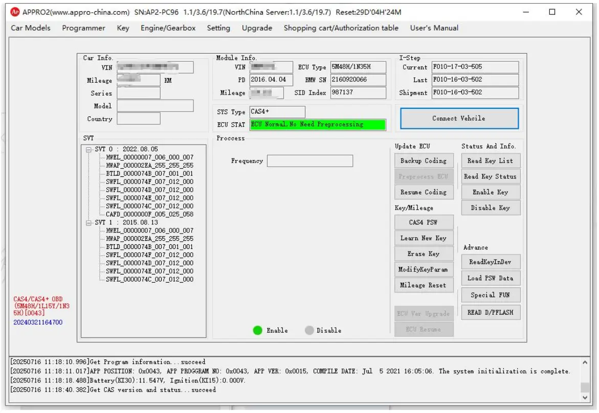 OBDII APPRO2 Key Programmer Mileage Correction Tool - Module Pretreatment Operation Step