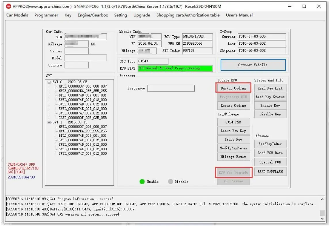 OBDII APPRO2 Key Programmer Mileage Correction Tool - Module Pretreatment Operation Step