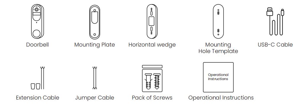 Reolink D340B Video Doorbell Instruction Manual - What's in the Box